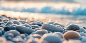 rocky beach in the winter